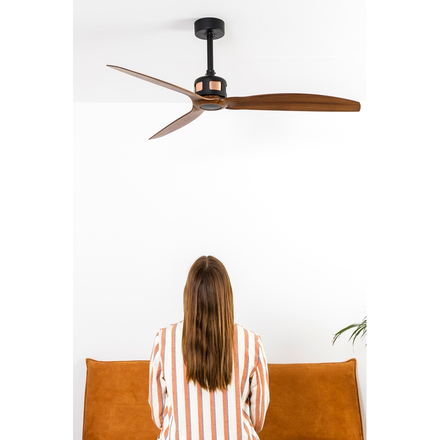 FARO 33451WT - Ventilatore da soffitto COPPER FAN M diam. 128 cm marrone/nero Wi-Fi Tuya + telecomando