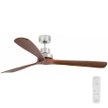 FARO 33464DC - Ventilatore da soffitto LANTAU XL marrone/cromo opaco diametro 168 cm + telecomando