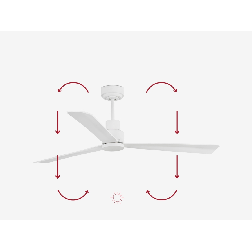 FARO 33487WP-Ventilatore da soffitto NASSAU M bianco d. 128 cm SMART +telecomando