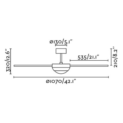 FARO 33600 - Ventilatore da soffitto FEROE 2xE14/40W/230V