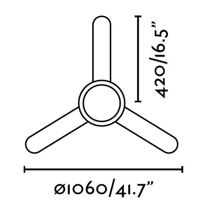 FARO 33600 - Ventilatore da soffitto FEROE 2xE14/40W/230V