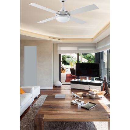 FARO 33701 - Ventilatore da soffitto ICARIA con telecomando 2xE27/20W/230V grigi