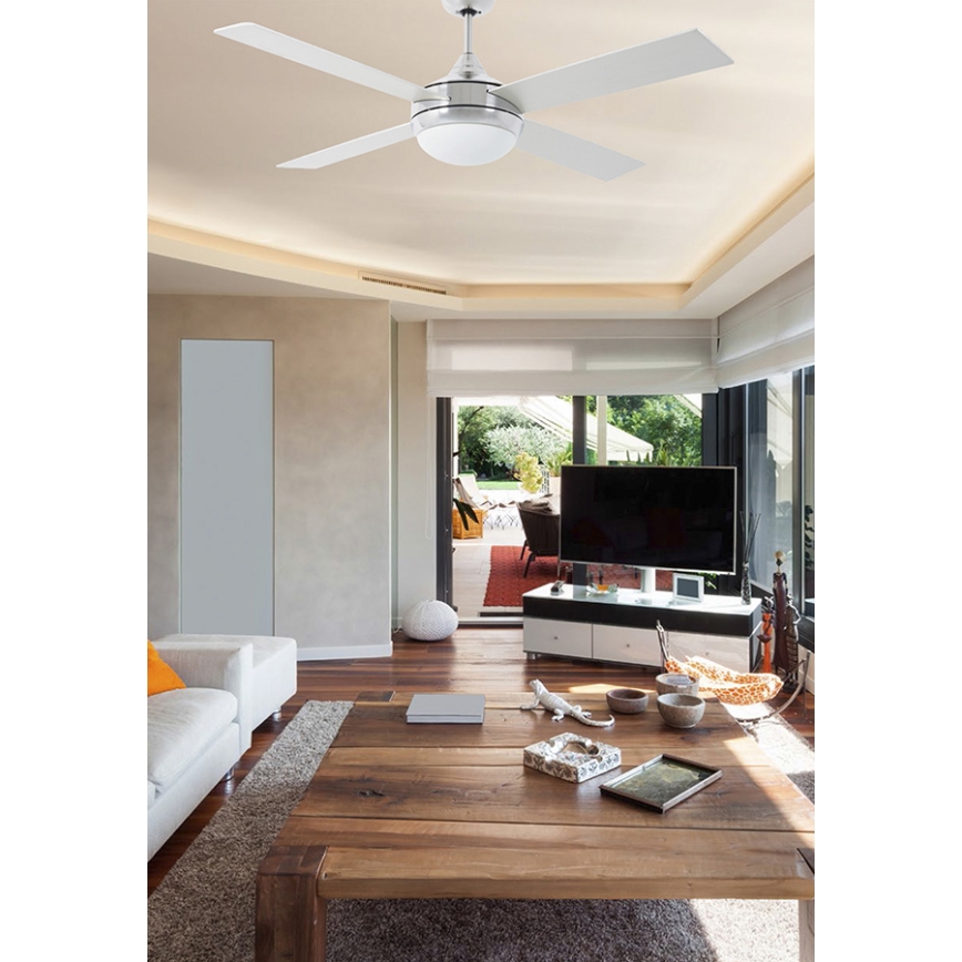 FARO 33701 - Ventilatore da soffitto ICARIA con telecomando 2xE27/20W/230V grigi
