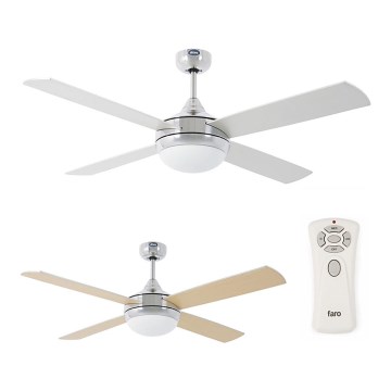 FARO 33701 - Ventilatore da soffitto ICARIA con telecomando 2xE27/20W/230V grigio d. 132 cm + telecomando