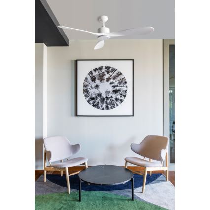 FARO 33750DCWT - Ventilatore da soffitto LUZON L bianco diametro 132 cm Wi-Fi Tuya + telecomando