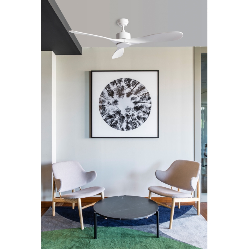 FARO 33750DCWT - Ventilatore da soffitto LUZON L bianco diametro 132 cm Wi-Fi Tuya + telecomando