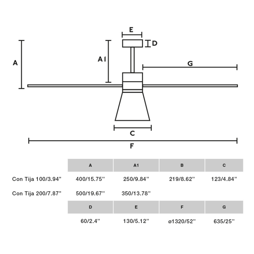 FARO 33760WT-22 - Ventilatore da soffitto dimmerabile a LED AMELIA L CONE LED/20W/230V 2700/3500/5000K bianco diametro 132 cm Wi-Fi Tuya + telecomando
