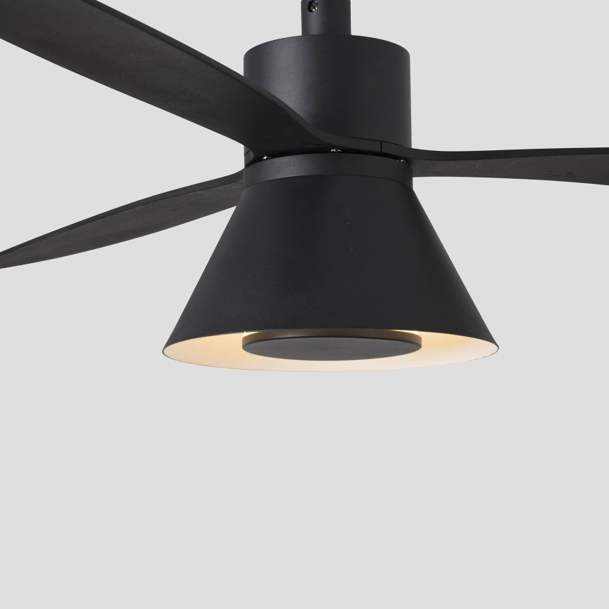 FARO 33761WT-23 - Ventilatore da soffitto dimmerabile AMELIA L CONE LED/20W/230V 2700/3500/5000K nero pr. 132 cm Wi-Fi Tuya + telecomando