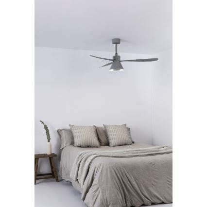 FARO 33762WT-24 - Ventilatore da soffitto dimmerabile a LED AMELIA L CONE LED/20W/230V 2700/3500/5000K gray dia. 132 cm Wi-Fi Tuya + telecomando