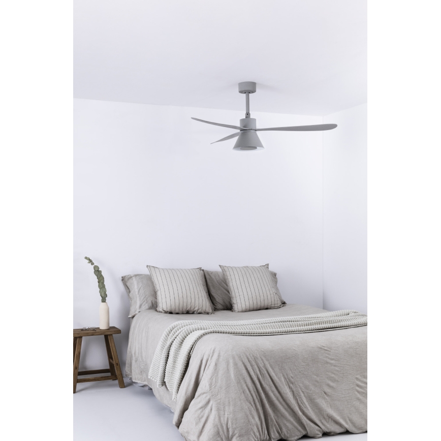 FARO 33762WT-24 - Ventilatore da soffitto dimmerabile a LED AMELIA L CONE LED/20W/230V 2700/3500/5000K gray dia. 132 cm Wi-Fi Tuya + telecomando