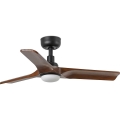 FARO 33806WT-1TW - Ventilatore da soffitto dimmerabile a LED HEYWOOD S LED/10W/230V 2700/4000/6000K legno/nero diam. 90 cm Wi-Fi Tuya + telecomando