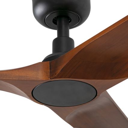 FARO 33806WT - Ventilatore da soffitto HEYWOOD S legno/nero diametro 90 cm Wi-Fi Tuya + telecomando