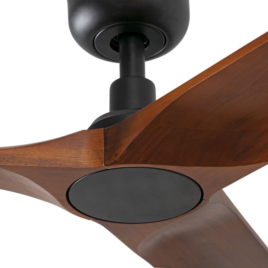 FARO 33806WT - Ventilatore da soffitto HEYWOOD S legno/nero diametro 90 cm Wi-Fi Tuya + telecomando