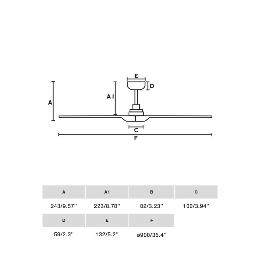FARO 33806WT - Ventilatore da soffitto HEYWOOD S legno/nero diametro 90 cm Wi-Fi Tuya + telecomando