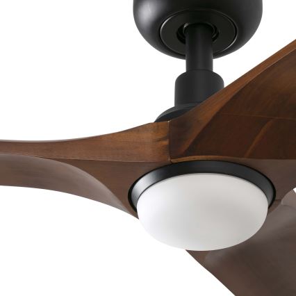 FARO 33806WT1S - Ventilatore da soffitto LED dimmerabile HEYWOOD S LED/10W/230V 2700/3000/4000K Ø 90 cm legno/nero Wi-Fi Tuya + telecomando