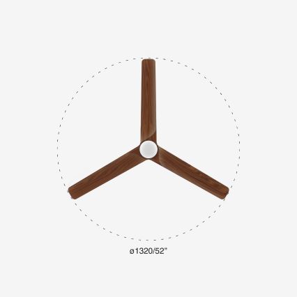 FARO 33809-1TW - Ventilatore a LED dimmerabile HEYWOOD LED/10W/230V 2700/3000/4000K diam. 132 cm + telecomando