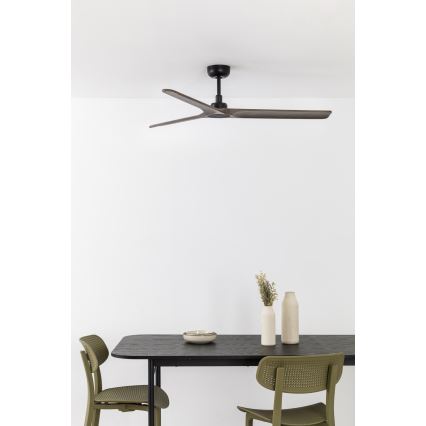 FARO 33809WT - Ventilatore da soffitto HEYWOOD L legno/nero diam. 132 cm Wi-Fi Tuya + telecomando