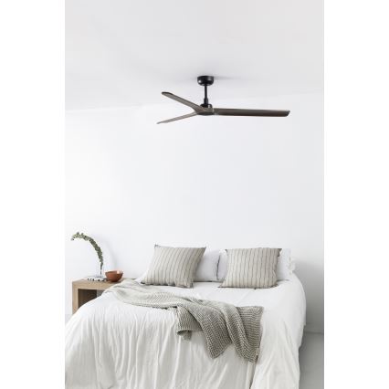 FARO 33809WT - Ventilatore da soffitto HEYWOOD L legno/nero diam. 132 cm Wi-Fi Tuya + telecomando