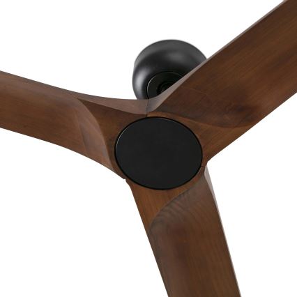 FARO 33809WT - Ventilatore da soffitto HEYWOOD L legno/nero diam. 132 cm Wi-Fi Tuya + telecomando