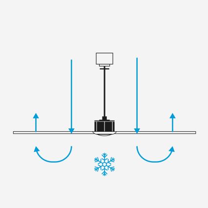 FARO 33809WT1S - Ventilatore da soffitto LED dimmerabile HEYWOOD L, LED 10W, 230V, 2700/3000/4000K, Ø 132 cm, finitura legno/nero, Wi-Fi Tuya + telecomando