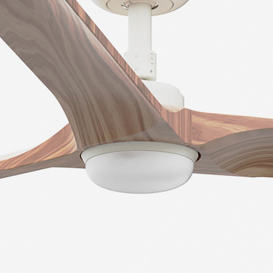 FARO 33810-1TW - Ventilatore da soffitto LED dimmerabile HEYWOOD L LED/10W/230V 2700/3000/4000K legno/bianco Ø 132 cm + telecomando