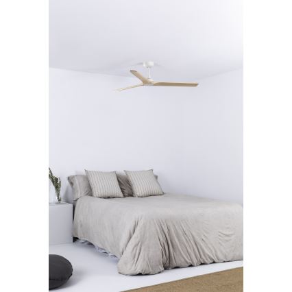 FARO 33810WT - Ventilatore da soffitto HEYWOOD L legno/bianco diam. 132 cm Wi-Fi Tuya + telecomando