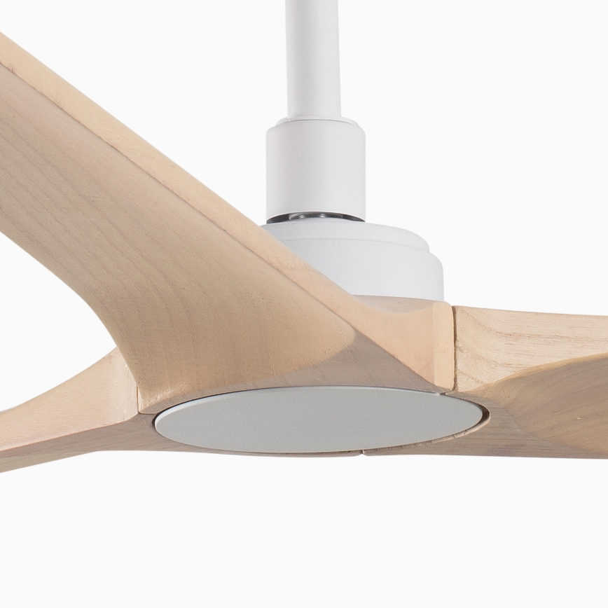 FARO 33810WT - Ventilatore da soffitto HEYWOOD L legno/bianco diam. 132 cm Wi-Fi Tuya + telecomando