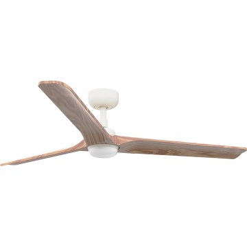 FARO 33810WT1S - Ventilatore da soffitto LED dimmerabile HEYWOOD L LED/10W/230V 2700/3000/4000K Ø 132 cm legno/bianco Wi-Fi Tuya + telecomando