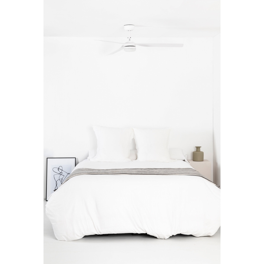 FARO 33814WT-20 - Ventilatore da soffitto LED dimmerabile PUNT M LED/18W/230V 2700/3000/4000K bianco ø 132 cm Wi-Fi Tuya + telecomando