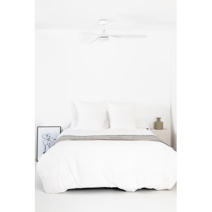 FARO 33814WT1S - Ventilatore da soffitto dimmerabile PUNT M LED/18W/230V 2700/3000/4000K Ø 132 cm bianco Wi-Fi Tuya + telecomando