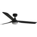FARO 33815WT-21 - Ventilatore da soffitto dimmerabile a LED PUNT M LED/18W/230V 3000/4200/6500K nero diametro 132 cm Wi-Fi Tuya + telecomando