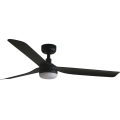 FARO 33815WT1S - Ventilatore da soffitto dimmerabile a LED PUNT M LED/18W/230V 2700/3000/4000K Ø 132 cm nero Wi-Fi Tuya + telecomando