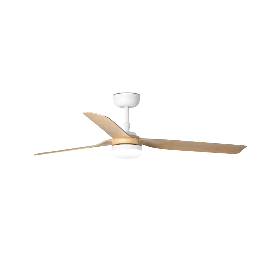 FARO 33816WT-20 - Ventilatore da soffitto dimmerabile a LED PUNT M LED/18W/230V marrone/bianco diametro 132 cm Wi-Fi Tuya + telecomando