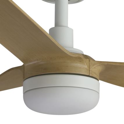 FARO 33816WT-20 - Ventilatore da soffitto dimmerabile a LED PUNT M LED/18W/230V marrone/bianco diametro 132 cm Wi-Fi Tuya + telecomando