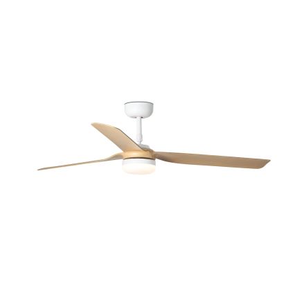 FARO 33816WT-20 - Ventilatore da soffitto LED dimmerabile PUNT M LED/18W/230V marrone/bianco Ø 132 cm Wi-Fi Tuya + telecomando