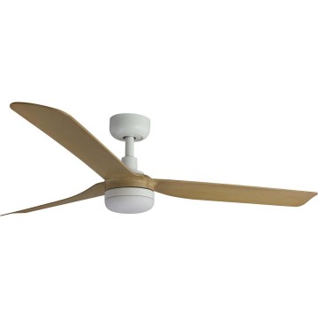 FARO 33816WT1S - Ventilatore da soffitto LED dimmerabile PUNT M LED/18W/230V 2700/3000/4000K Ø 132 cm beige/bianco Wi‑Fi Tuya + telecomando