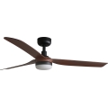 FARO 33817WT-21 - Ventilatore da soffitto dimmerabile a LED PUNT M LED/18W/230V marrone/nero diametro 132 cm Wi-Fi Tuya + telecomando