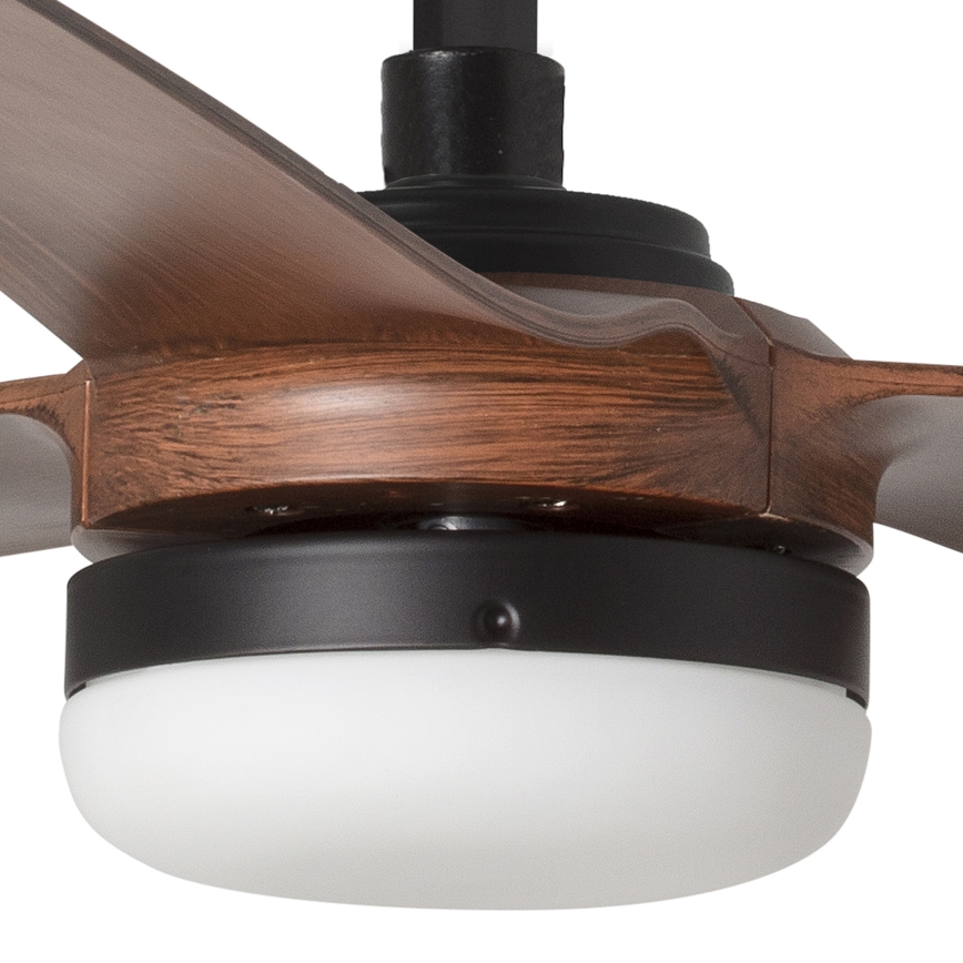 FARO 33817WT-21 - Ventilatore da soffitto LED dimmerabile PUNT M LED/18W/230V marrone/nero Ø 132 cm Wi-Fi Tuya + telecomando