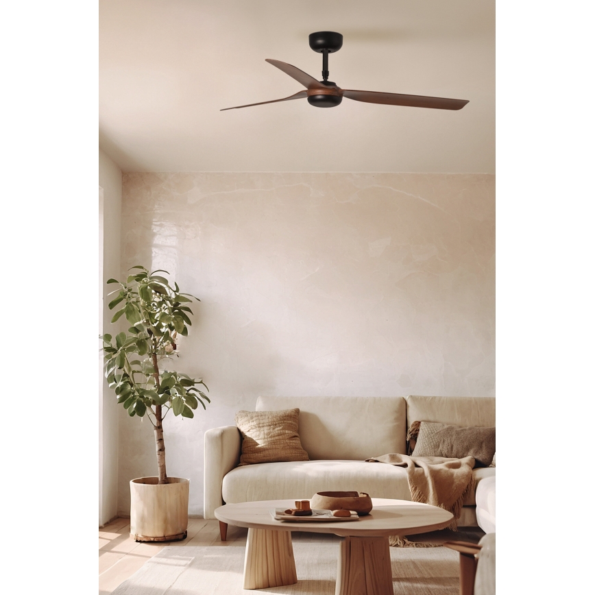 FARO 33817WT - Ventilatore da soffitto PUNT M marrone/nero diametro 132 cm Wi-Fi Tuya + telecomando