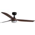FARO 33817WT1S - Ventilatore da soffitto dimmerabile a LED PUNT M LED/18W/230V 2700/3000/4000K Ø 132 cm marrone/nero Wi‑Fi Tuya + telecomando