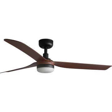 FARO 33817WT1S - Ventilatore da soffitto dimmerabile a LED PUNT M LED/18W/230V 2700/3000/4000K Ø 132 cm marrone/nero Wi‑Fi Tuya + telecomando
