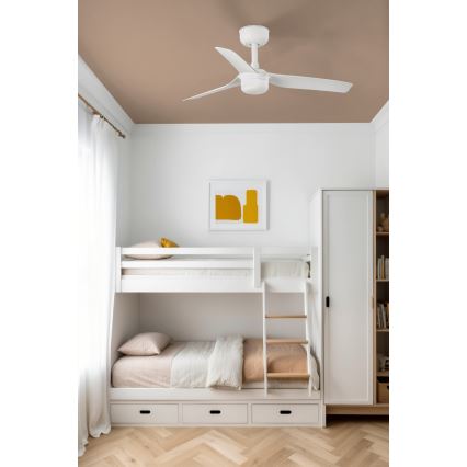 FARO 33820WT-1TW - Ventilatore da soffitto LED dimmerabile MINI PUNT S LED/10W/230V 2700/3000/4000K bianco diam. 90 cm Wi-Fi Tuya + telecomando