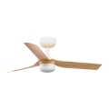 FARO 33821-1TW - Ventilatore a soffitto LED dimmerabile MINI PUNT S LED/10W 2700/3000/4000K legno/bianco Ø 90 cm + telecomando