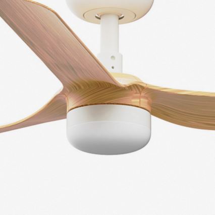 FARO 33821-1TW - Ventilatore da soffitto dimmerabile a LED MINI PUNT S LED/10W 2700/4000/6000K legno/bianco diametro 90 cm + telecomando
