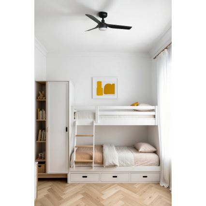 FARO 33822-1TW - Ventilatore da soffitto LED dimmerabile MINI PUNT con LED 10 W (2700/3000/4000 K), nero Ø 90 cm + telecomando