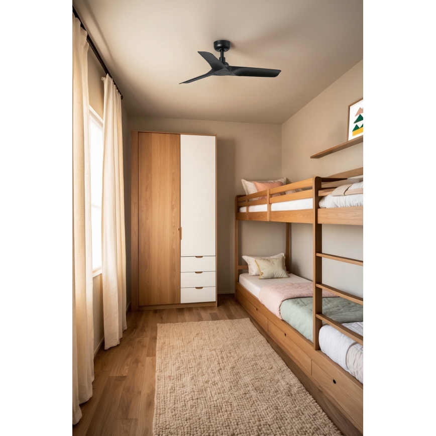 FARO 33825WP - Ventilatore da soffitto HEY S nero diametro 90 cm SMART + telecomando