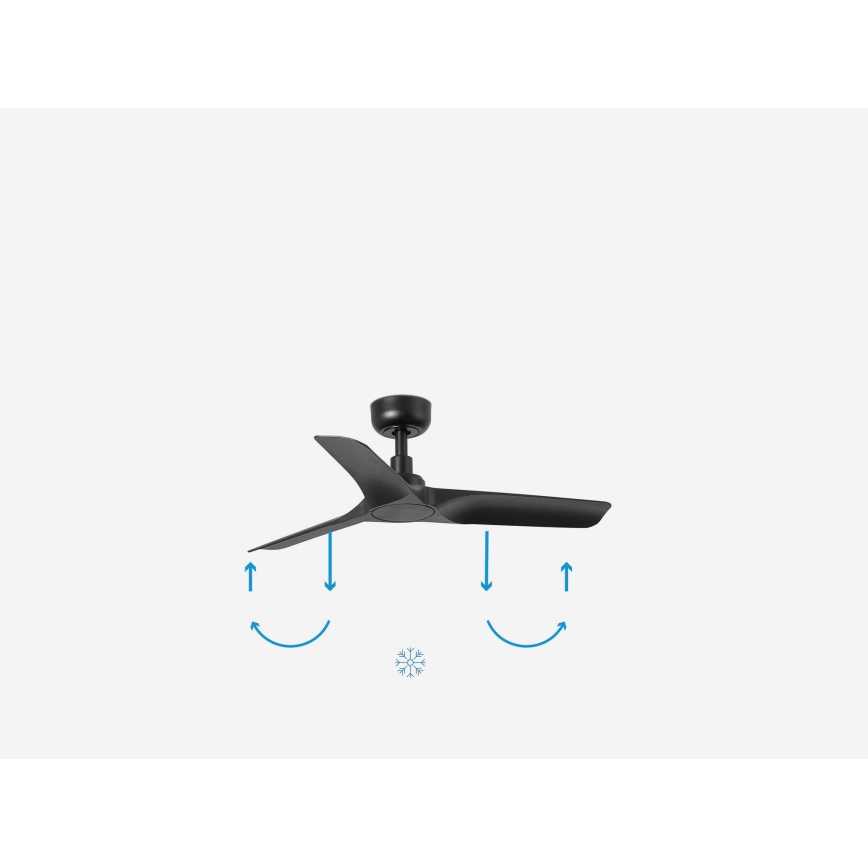 FARO 33825WP - Ventilatore da soffitto HEY S nero diametro 90 cm SMART + telecomando