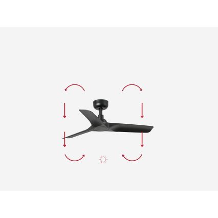 FARO 33825WP - Ventilatore da soffitto HEY S nero diametro 90 cm SMART + telecomando
