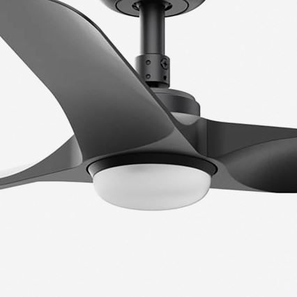 FARO 33825WT1S - Ventilatore da soffitto dimmerabile LED HEY S LED/10W/230V 2700/3000/4000K Ø 90 cm nero Wi‑Fi Tuya + telecomando
