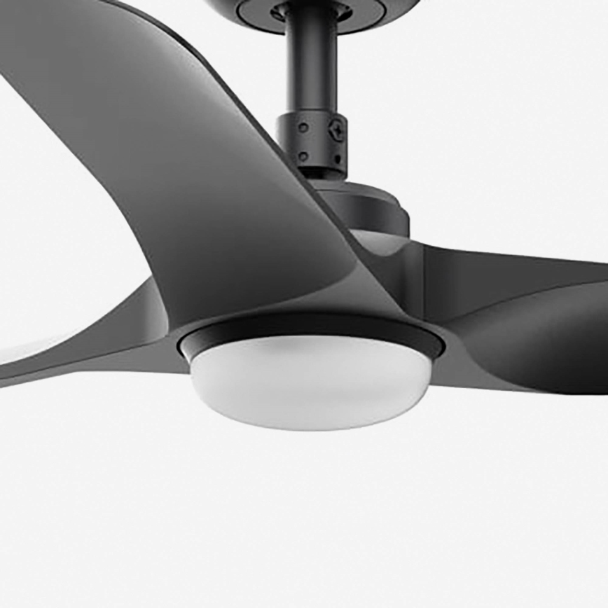FARO 33825WT1S - Ventilatore da soffitto dimmerabile LED HEY S LED/10W/230V 2700/3000/4000K Ø 90 cm nero Wi‑Fi Tuya + telecomando